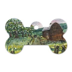  amish Apple Blossoms  By Ave Hurley Of Artrevu   Dog Tag Bone (one Side) by ArtRave2