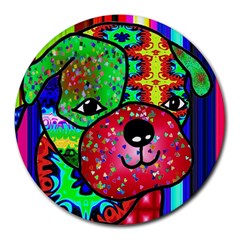 Pug 8  Mouse Pad (round) by Siebenhuehner