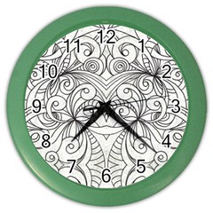 Drawing Floral Doodle 1 Wall Clock (color) by MedusArt