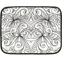 Drawing Floral Doodle 1 Mini Fleece Blanket (two Sided) by MedusArt