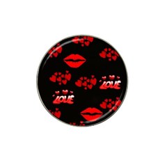 Love Red Hearts Love Flowers Art Golf Ball Marker 10 Pack (for Hat Clip) by Colorfulart23