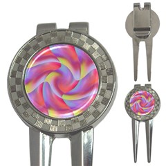 Colored Swirls Golf Pitchfork & Ball Marker by Colorfulart23