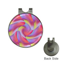 Colored Swirls Hat Clip With Golf Ball Marker by Colorfulart23