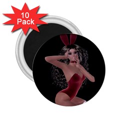 Miss Bunny In Red Lingerie 2 25  Button Magnet (10 Pack) by goldenjackal