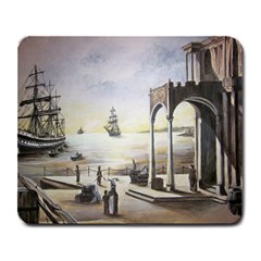 Waiting At The Docks Large Mouse Pad (rectangle) by ArtByThree
