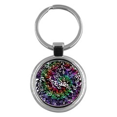 Urock Musicians Twisted Rainbow Notes  Key Chain (round) by UROCKtheWorldDesign