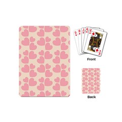 Cream And Salmon Hearts Playing Cards (mini) by Colorfulart23