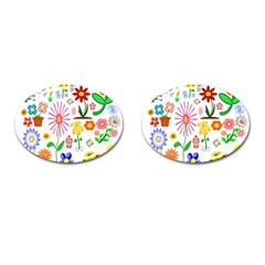 Summer Florals Cufflinks (oval) by StuffOrSomething