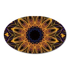 Yellow Purple Lotus Mandala Magnet (oval) by Zandiepants