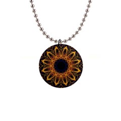 Yellow Purple Lotus Mandala Button Necklace by Zandiepants