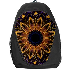 Yellow Purple Lotus Mandala Backpack Bag by Zandiepants