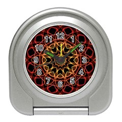 Yellow And Red Mandala Desk Alarm Clock by Zandiepants