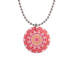 Yellow Pink Romance Button Necklace by Zandiepants
