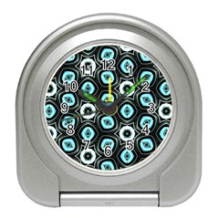Pale Blue Elegant Retro Desk Alarm Clock by Colorfulart23