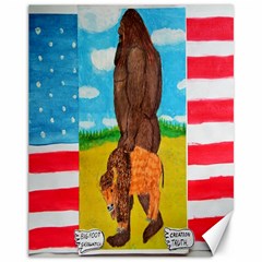 Big Foot,bison U,s,a, Flag Canvas 11  X 14  (unframed) by creationtruth
