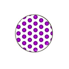 Purple And White Polka Dots Golf Ball Marker 4 Pack (for Hat Clip) by Colorfulart23