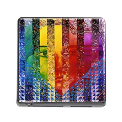 Conundrum I, Abstract Rainbow Woman Goddess  Memory Card Reader With Storage (square) by DianeClancy