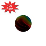 Liquid Rainbow, Abstract Wave Of Cosmic Energy  1  Mini Button Magnet (100 pack) Front