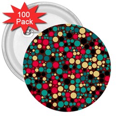 Retro 3  Button (100 Pack) by Siebenhuehner