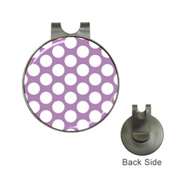 Lilac Polkadot Hat Clip With Golf Ball Marker by Zandiepants