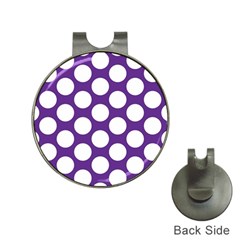 Purple Polkadot Hat Clip With Golf Ball Marker by Zandiepants