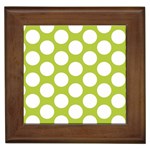 Spring Green Polkadot Framed Ceramic Tile Front
