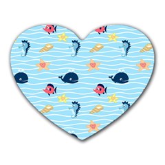 Fun Fish Of The Ocean Mouse Pad (heart) by StuffOrSomething
