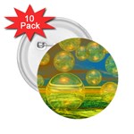 Golden Days, Abstract Yellow Azure Tranquility 2.25  Button (10 pack) Front