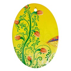 Whimsical Tulips Oval Ornament (two Sides) by StuffOrSomething
