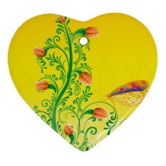 Whimsical Tulips Heart Ornament (two Sides) by StuffOrSomething