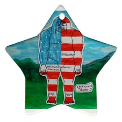 Painted Flag Big Foot Aust Star Ornament by creationtruth