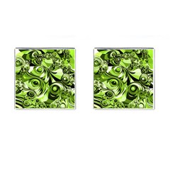 Retro Green Abstract Cufflinks (square) by StuffOrSomething