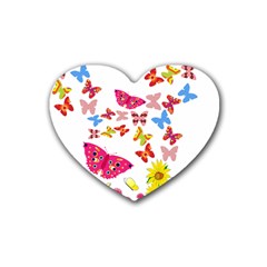 Butterfly Beauty Drink Coasters 4 Pack (heart)  by StuffOrSomething