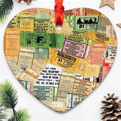 Retro Concert Tickets Heart Ornament by StuffOrSomething