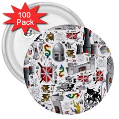 Medieval Mash Up 3  Button (100 Pack) by StuffOrSomething