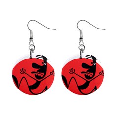 Running Man Mini Button Earrings by StuffOrSomething