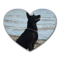 Black German Shepherd Mouse Pad (heart) by StuffOrSomething