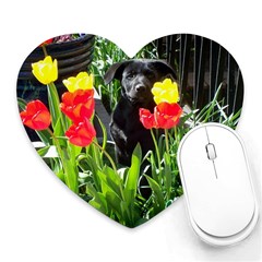Black Gsd Pup Mouse Pad (heart) by StuffOrSomething
