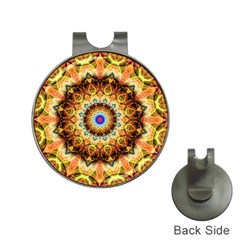 Ochre Burnt Glass Hat Clip With Golf Ball Marker by Zandiepants