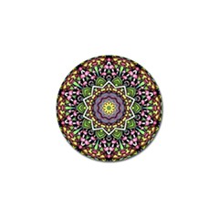 Psychedelic Leaves Mandala Golf Ball Marker 4 Pack by Zandiepants