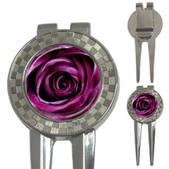Deep Purple Rose Golf Pitchfork & Ball Marker by Colorfulart23