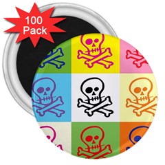Skull 3  Button Magnet (100 Pack) by Siebenhuehner