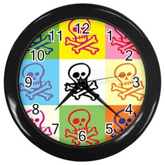 Skull Wall Clock (black) by Siebenhuehner