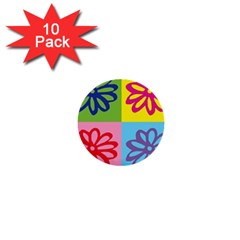 Flower 1  Mini Button (10 Pack) by Siebenhuehner