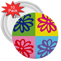 Flower 3  Button (10 Pack) by Siebenhuehner
