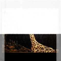 Baby Giraffe And Mom Under The Moon Jigsaw Puzzle (rectangle) by rokinronda