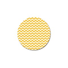 Sunny Yellow And White Zigzag Pattern Golf Ball Marker 4 Pack by Zandiepants