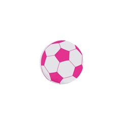 Soccer Ball Pink 1  Mini Button by Designsbyalex