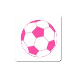 Soccer Ball Pink Magnet (Square) Front