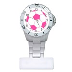 Soccer Ball Pink Nurses Watch Front